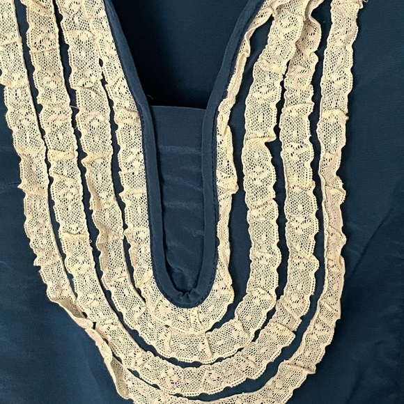 Anthropologie Girls From Savoy 100% Silk Lace Blouse Cottagecore Coquette Girl 2 - Picture 5 of 12